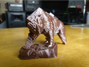 glitched grizzly sculture orso tinkercad 3d print model - Mito3D