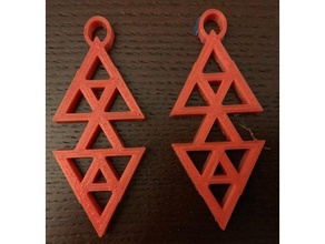 roof triangle earrings 3d print model - Mito3D