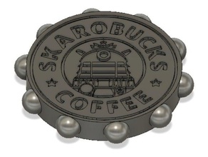 dalek skarobucks coffee coin doctor coins badges doctorwho makercoin 3d print model - Mito3D