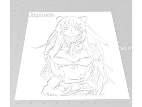 raphtalia - rising shield hero 2d art anime character girl 3d print model - Mito3D