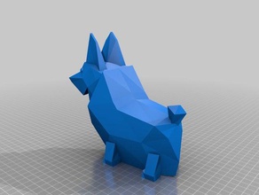 low poly corgi animals 3d print model - Mito3D