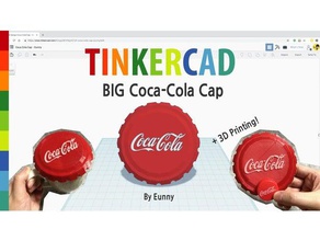 grande coca-cola, cap do agregado familiar tampa taça tinkercad 3d print model - Mito3D