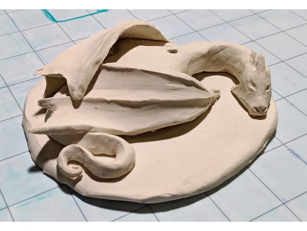 üzücü bir ejderha heykeller 3D print model - Mito3D