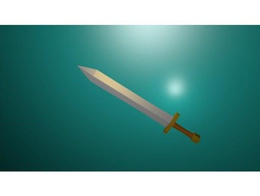 lowpoly sword other gladius longsword low poly medieval roman 3d print model - Mito3D
