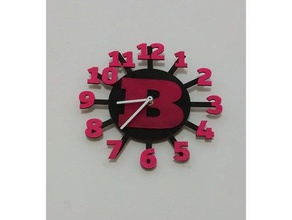 wall clock letter decor diy personalized 3d print model - Mito3D