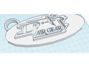 air gear clé de la chaîne 2d l'art 3d print model - Mito3D