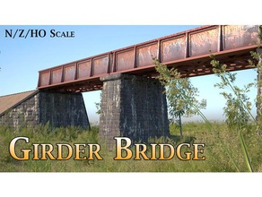 girder bridge model railway nhoz scale buildings structures truss ho pier plate pony small structural 3d print model - Mito3D
