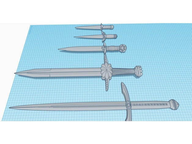 daggers swords tinkercad props 3D print model - Mito3D