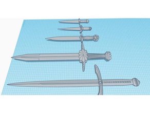 les dagues, épées tinkercad accessoires 3d print model - Mito3D
