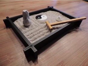 mini zen garden household cat box indoor nsfw peace relax relaxing tools ying yang 3d print model - Mito3D