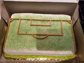 Futbol sahası pasta gıda iç topper 3d print model - Mito3D