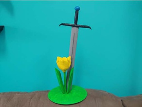 Lale kılıç heykel sanat çiçek 3d print model - Mito3D