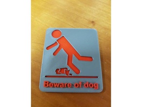cuidado con el perro señal las mascotas nsfw de advertencia 3d print model - Mito3D