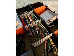 jumper wire racks hdx organizer compartments electronics arduino diy 3d print model - Mito3D