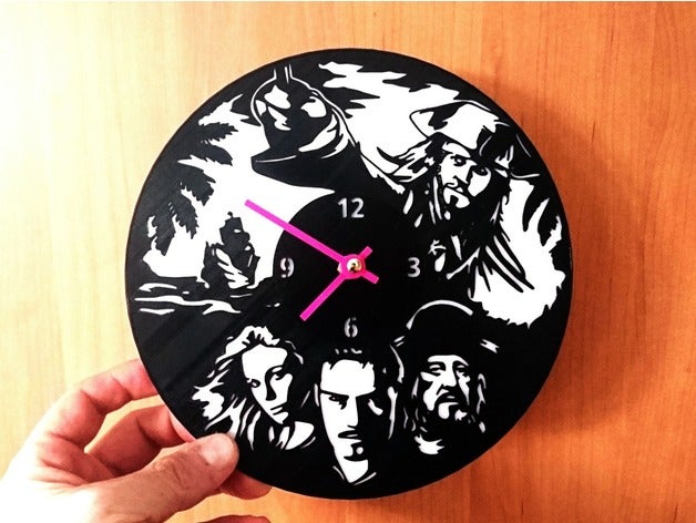 reloj de piratas del caribe art galería símbolos pared 3D print model - Mito3D