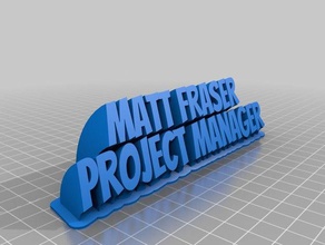 matt nameplate office customized 3d print model - Mito3D