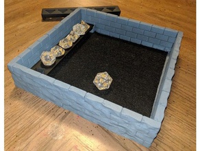 castle wall dice tray removable rack dungeons dragons low poly 3d print model - Mito3D
