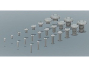 metric button head screw f3d stp stl files m2-m10 parts machine 3d print model - Mito3D