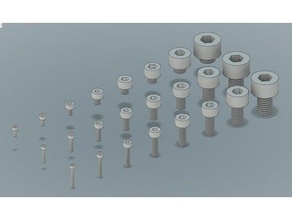 metric socket head screw f3d stp stl files m2-m10 parts machine 3d print model - Mito3D