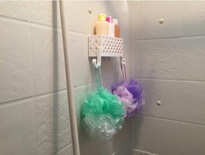shower caddy low profile hooks bathroom 3d print model - Mito3D