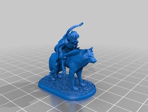 Halbling ranger Kämpfer wolf - Spielzeug Spiel Zubehör 28 dnd der Miniatur pathfinder 3d print model - Mito3D