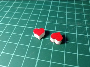 Herz-token - Spielzeug Spiel Zubehör Brettspiel counter heilen Gesundheit 3d print model - Mito3D