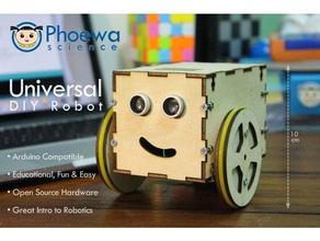 universal diy robô com arduino robótica A impressão 3d acrílico módulo bluetooth l298n lasercut linha de seguidor do madeira compensada servo ultra-sônico 3d print model - Mito3D
