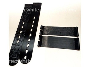 18 mm reloj de la correa hebilla del cuero textura accesorios banda 3d print model - Mito3D
