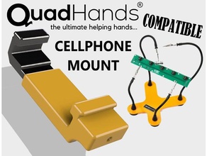 quadhands helping hands cellphone mount attachment tools accessory arm camera stand cell phone clamp clip diy easy holder quick rubber band selfie smartphone tripod video workbench 3d print model - Mito3D