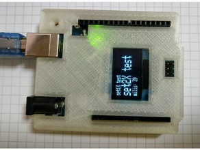 arduino uno ceñido top case pantalla oled diy caso 3d print model - Mito3D