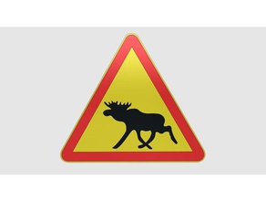suédois moose signe d'avertissement des signes les logos lg lgskylt lgvarning lgvarningsskylt 3d print model - Mito3D