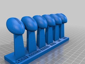 patriotas de nueva inglaterra seis-tiempo del super bowl la champions 3d impresión 3d print model - Mito3D