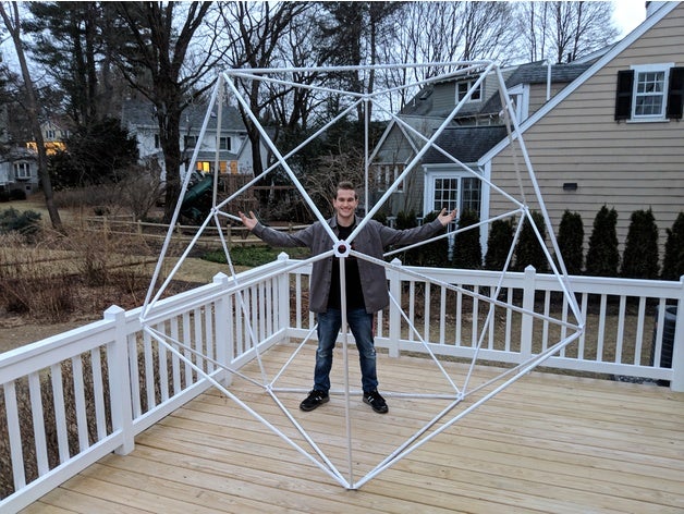 8ft icosahedron math art 3dprint 3dprinter platonicsolid polyhedra pvcpipe sculpture weekendproject 3D print model - Mito3D