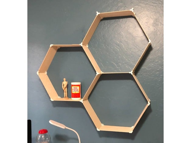 hex-Regal-Anschlüsse - Organisation Halterung hexagon 3D print model - Mito3D
