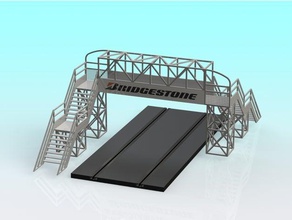 132 slot araba köprüsünde binalar yapılar carrera ninco scalextric ölçekli model 3d print model - Mito3D