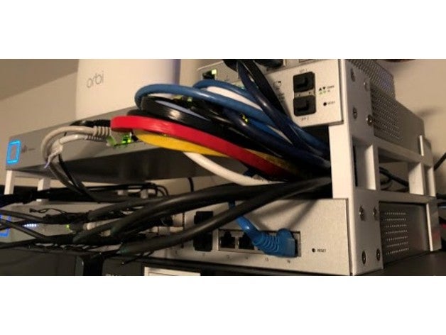 unifi 24 port switch rack electronics network 3D print model - Mito3D