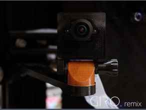 giroremix octoprint raspberry pi camera mount 3d printer accessories 2020 extrusion 2040 4020 4040 aluminium profile fish eye fish-eye fisheye lens kamera model octopi ov5647 zero wh sainsmart waveshare wide wide-angle angle cam 3d print model - Mito3D