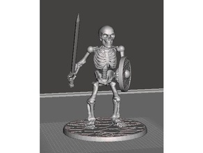 Mm iskelet savaşçı kılıç Kalkan oyunlar dnd minyatür şekil kafatası undead wargames warhammer 3d print model - Mito3D