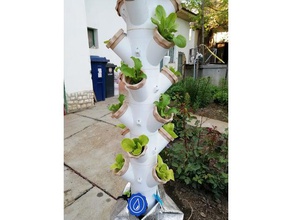 modular hydroponic tower garden outdoor hydroponics 3d print model - Mito3D