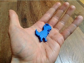chrome t-rex llavero robusto anillo llaveros dinosaurio google trex 3d print model - Mito3D