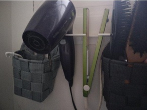 suporte seche cheveux et lisseur pour ma femme os acessórios accessoires do banheiro rangement salle bain 3d print model - Mito3D