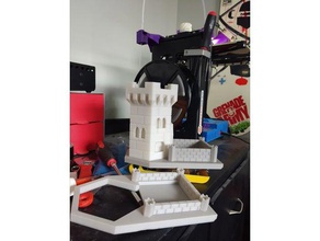 dice tower hex remix bigger wall games another castle 3d print model - Mito3D