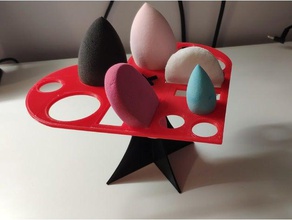 makeup sponge drying rack organization holder stand 3d print model - Mito3D