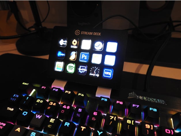 stream deck keyboard holder corsair k70 k95 platinum computer clip elgato macro streaming 3D print model - Mito3D