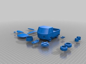 vw appleman truck bank-remix Münzen Abzeichen Geld - Spielzeug vehical voltswagon 3d print model - Mito3D