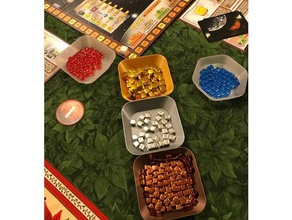 juego bandeja cuadrada hexagonal juegos boardgame de mesa organizador la 3d print model - Mito3D