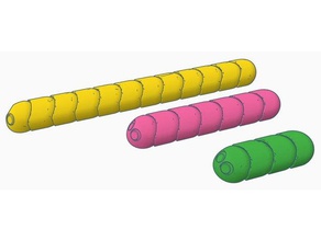 flexi slither remix a los animales articulados de dos colores doble extrusor extrusión flexible polymathic slitherio 3d print model - Mito3D