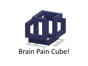 brain pain cube duel color geometry 3d print model - Mito3D