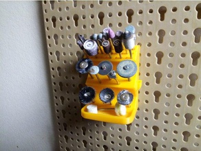 tool bit wall mount powerfixlidl panel round holes holders boxes dremel 3d print model - Mito3D