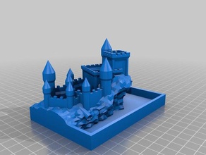 cliff-side castle planter decor 3d print model - Mito3D